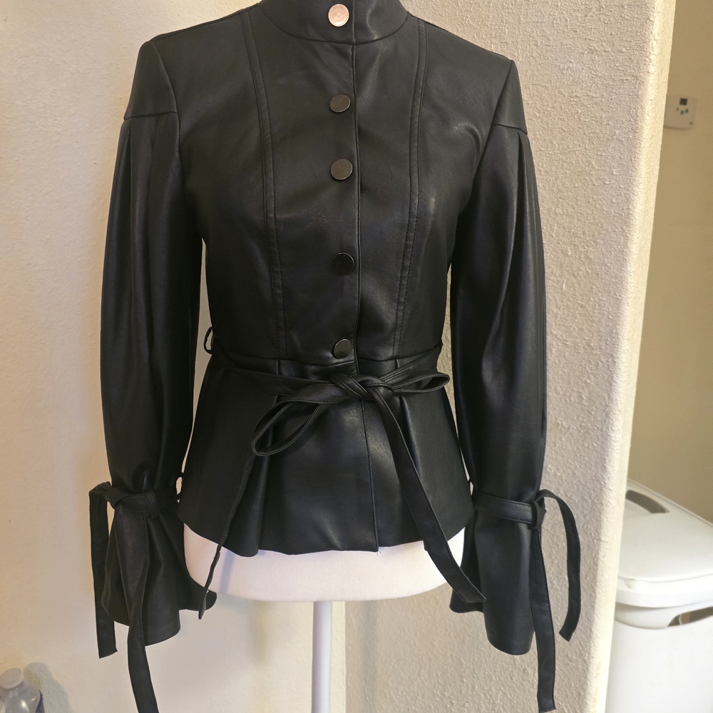 BCBGMaxAzria Black Jacket with Tie Accents